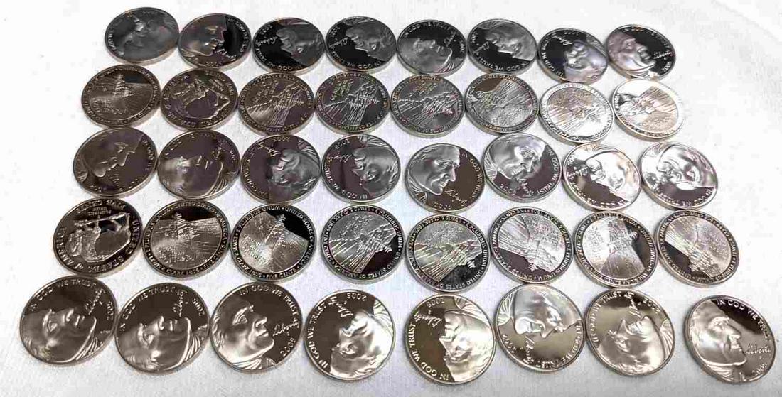 40 2005 S PROOF BUFFALO NICKEL COIN ROLL LOT: All proof nickels.