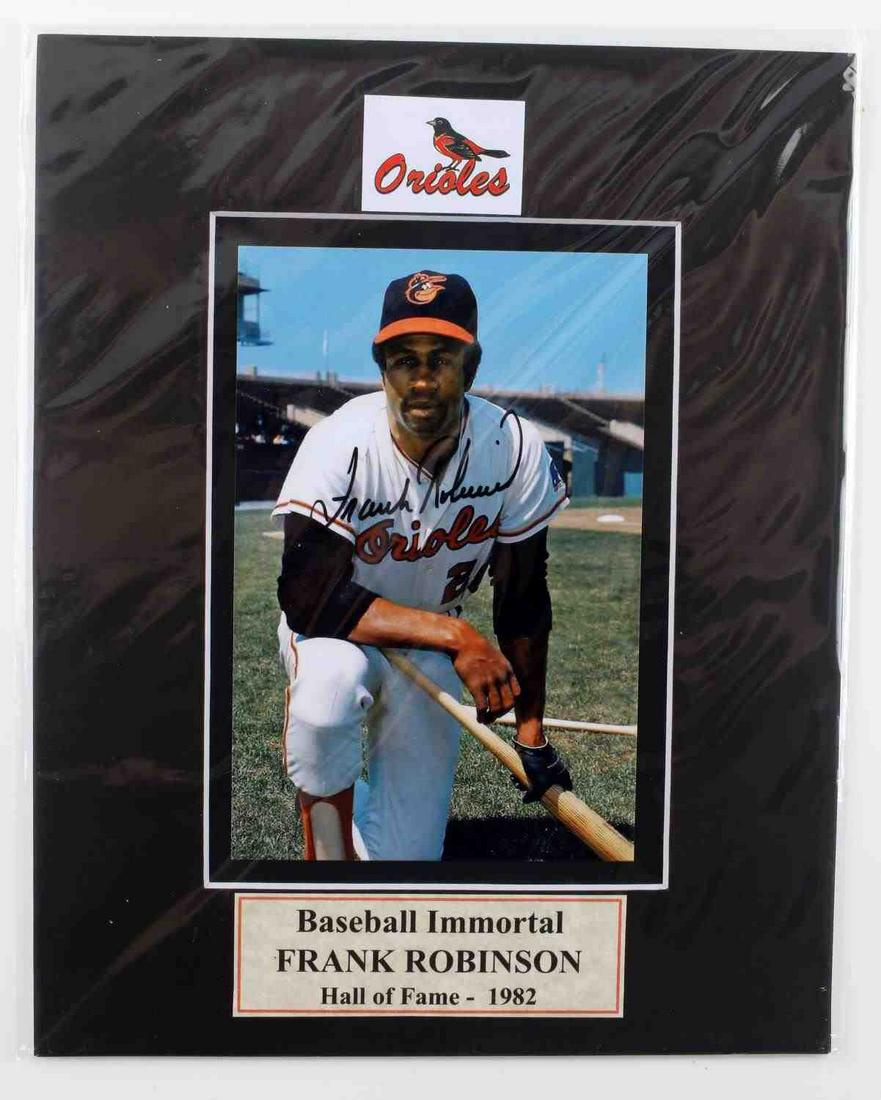 FRANK ROBINSON BALT ORIOLES HOF SIGNED PHOTO: Baltimore Orioles Hall of Fame Frank Robinson signed photograph. Photo of Robinson in Orioles uniform. Unauthenticated, sold as is.