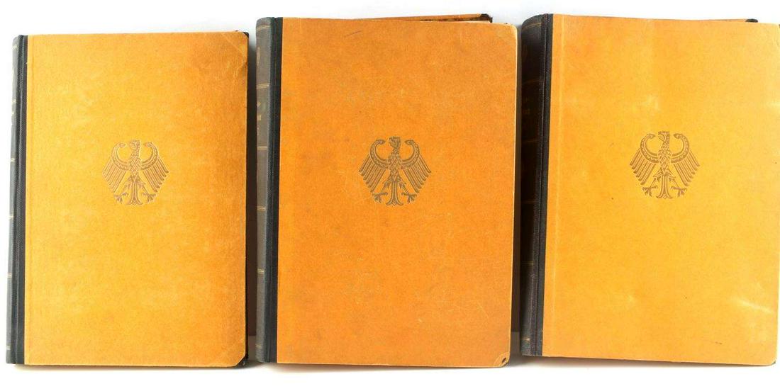 WWII GERMAN REICH REICHSGESETZBLATT LAW BOOKS: Pre WWII German Reich Reichsgesetzblatt law books dating 1926, 1927, and 1928. These law codes include civil laws, economic regulations, and tariffs. Books in good condition, with front and back cover