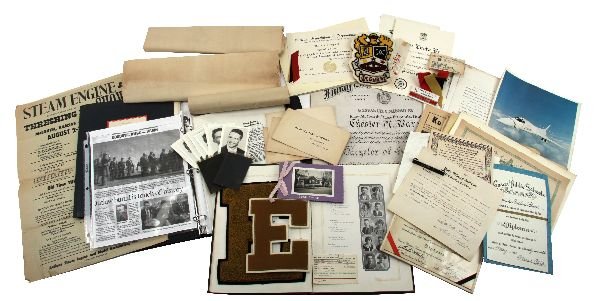 JESSE JAMES FAMILY MEMORABILIA: Lot of items including documents and miscellaneous belongings of Jesse James grandson, Chester A. Barr, and his great grandson, Fredrick A. Barr. Also included are James family legal document and the 