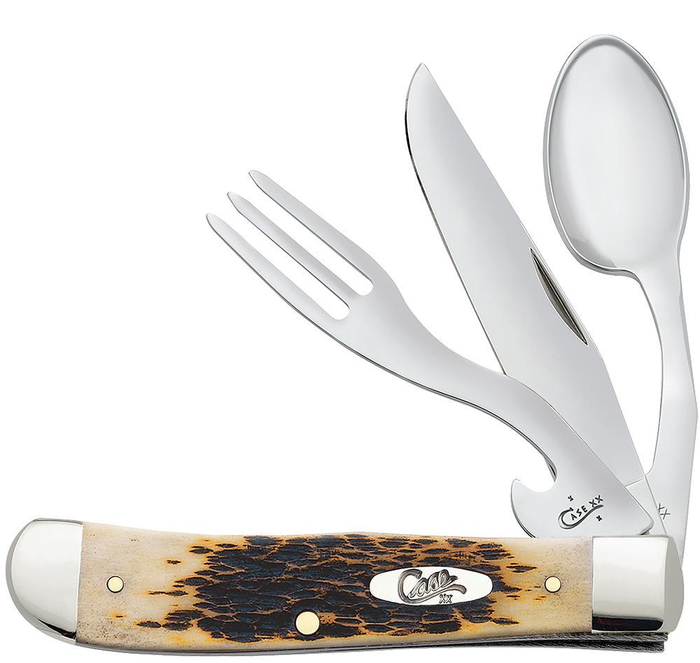 CASE AMBER BONE PEACH SEED JIG HOBO KNIFE 00052: Overall Length:7.375", Blade Length:3.25", Blade Material:Tru-Sharp, Blade Style:Clip Point, Blade Grind:Flat, Finish:Polish, Edge Type:Plain, Handle Length:4.125", Handle Material:Bone This lot has a