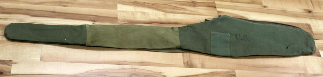 WWII US MILITARY M1 GARAND RIFLE CARRYING CASE: M1 Garand rifle carrying case. Stamped U.S. Canvas material. Measures 51 1/2 inches. Good condition.