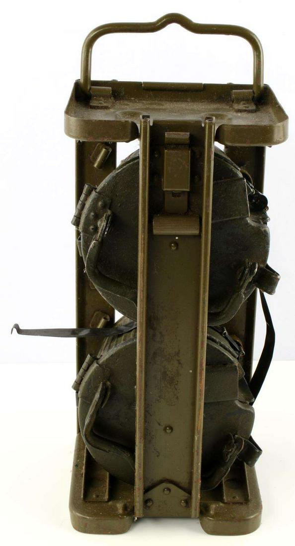 2 GERMAN WWII THIRD REICH MG34 MAGAZINE DISPENSER: 2 Third Reich MG34 magazine dispensers with carrying case. Comes fully loaded with 8mm Mauser ammunition. Canisters are marked but difficult to discern. Good condition.