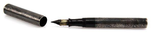 WATERMAN 452 1/2 V STERLING IDEAL FOUNTAIN PEN: All Waterman Ideal 452 sterling fountain pen, bladder is missing, with original Waterman nib, very good condition.