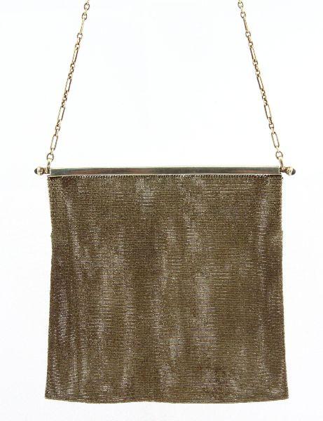A.G. BELL DESCENDANT 14K GOLD MESH FLAPPER PURSE - 2