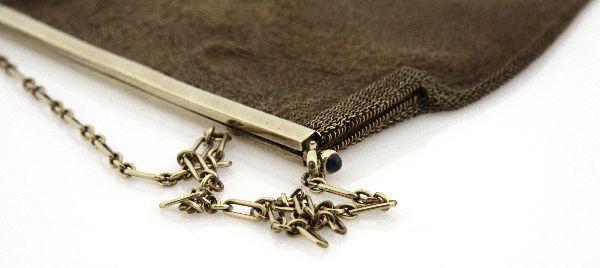 A.G. BELL DESCENDANT 14K GOLD MESH FLAPPER PURSE - 4