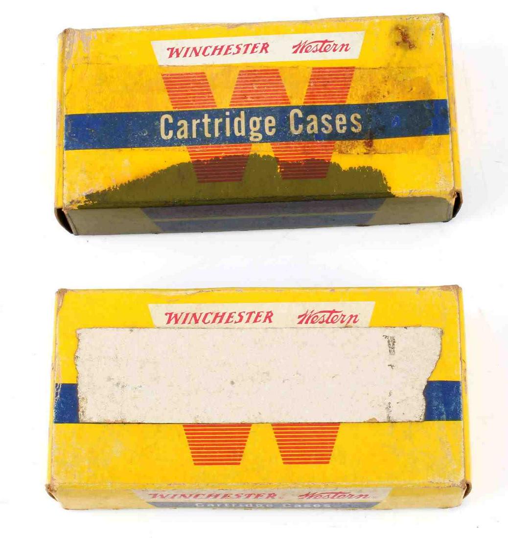 40 ROUNDS VINTAGE WINCHESTER WESTERN .222 REM AMMO: 40 rounds of vintaage Winchester Western .222 Remington ammo. Unprimed cases. Ammo and boxes are in very good, collectible condition. 2 boxes with 20 rounds in them each.