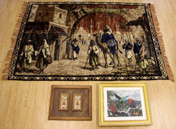 NAVAJO SANDPAINTING & CANVAS PRINT OF PARROTS