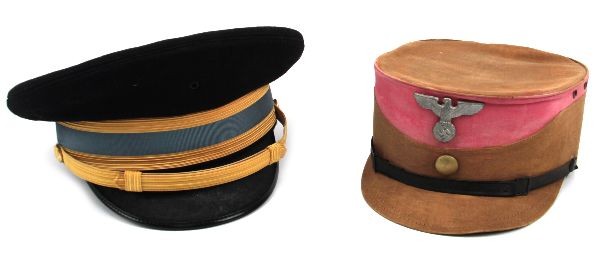 LOT OF TWO WWII ERA HATS ONE REPRODUCTION