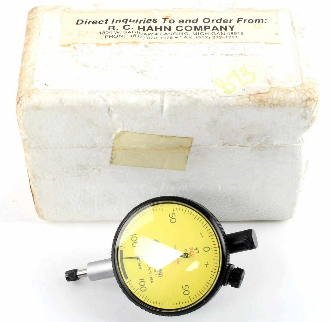 NEW STANDARD .025MM SHOCKPROOF INDICATOR GAUGE: New Standard 0.025mm shock-proof indicator gauge. Made in the USA. Very fine, working condition. In original box.