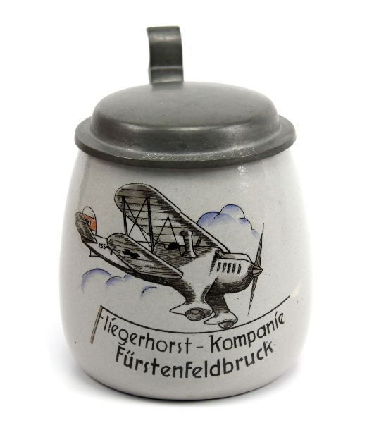 296: PRE-WWII GERMAN "FLIEGERHORT-KOMPANIE" BEER STEIN