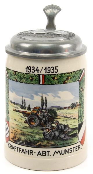 299: THIRD REICH "KRAFTFAHR. ABT. MUNSTER." BEER STEIN