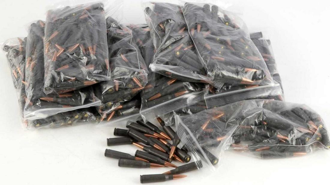 600 ROUNDS OF LOOSE 5.45 X 39 MM WOLF AMMO LOT: AK 74 ammo lot includes: 12 plastic bags with 50 rds in each of Wolf 5.45 X 39 mm, 60 grain, FMJ ammunition. Very good condition.