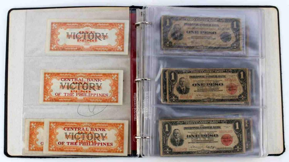 LOT 66 JAPANESE U.S. PHILIPPINE OCCUPATION NOTES: Lot of 66 Vintage Philippine Peso Notes WWII Era includes; (13) 1 Peso notes, (8) 2 Peso notes, (15) 5 Peso notes, (12) 10 Peso notes, (10) 20 Peso notes, (7) 50 Peso notes and (1) 100 Peso note. Vari