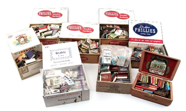 OVER 500 VINTAGE MATCHBOOKS & SAFETY MATCHBOXES: A large collection of vintage matchbooks and matchboxes. Subject matter ranges from advertising (coca-cola, Jello, Tums, Hunt's, etc.) political (Art Lane, Costigan), National Parks (Mammoth Cave, pet