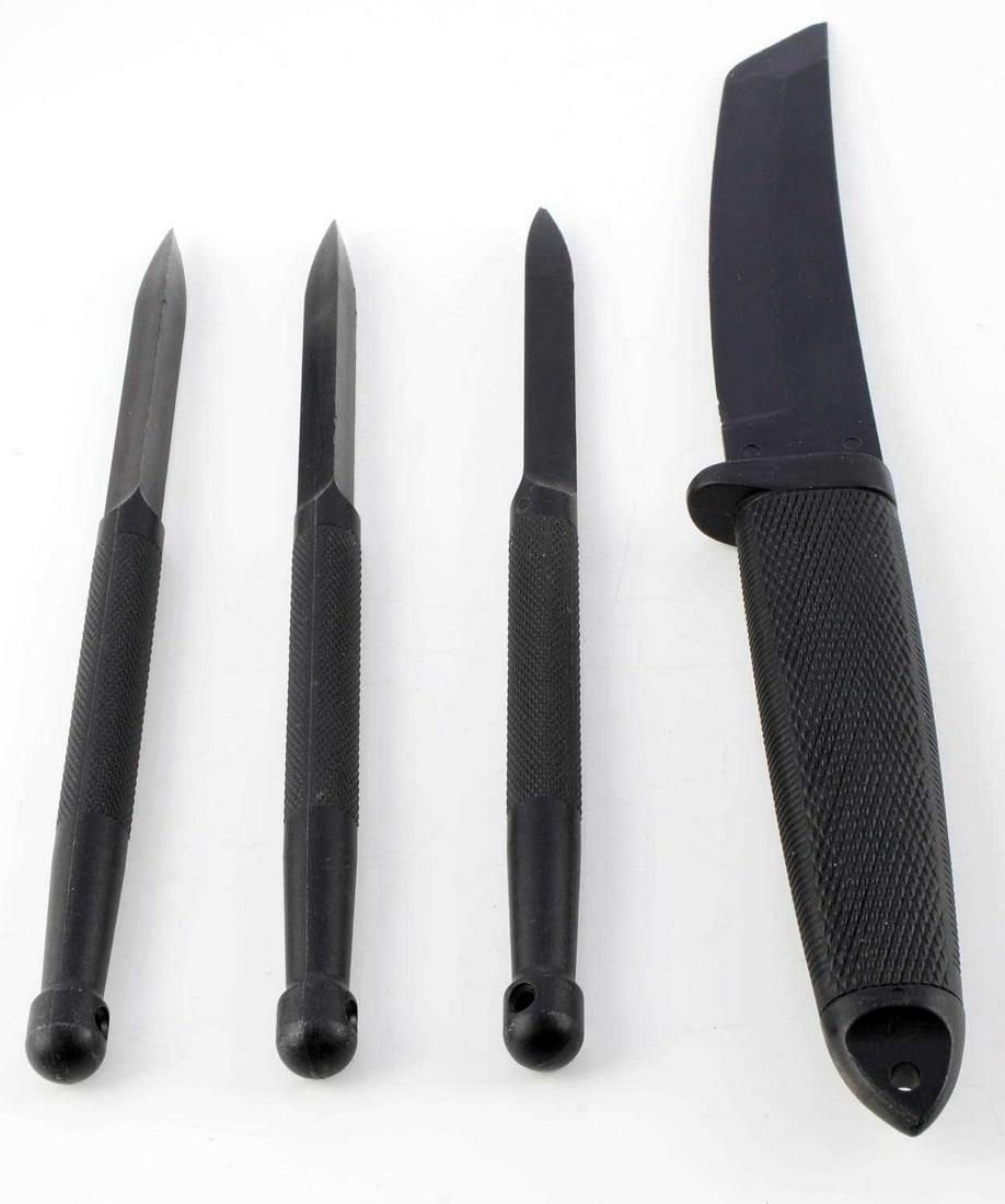 CIA POLYRESIN COMPOSITE SPIKE & KATANA WEAPONS: Includes 11 inch Katana and 3, 8 inch spikes. All pieces are unmarked.