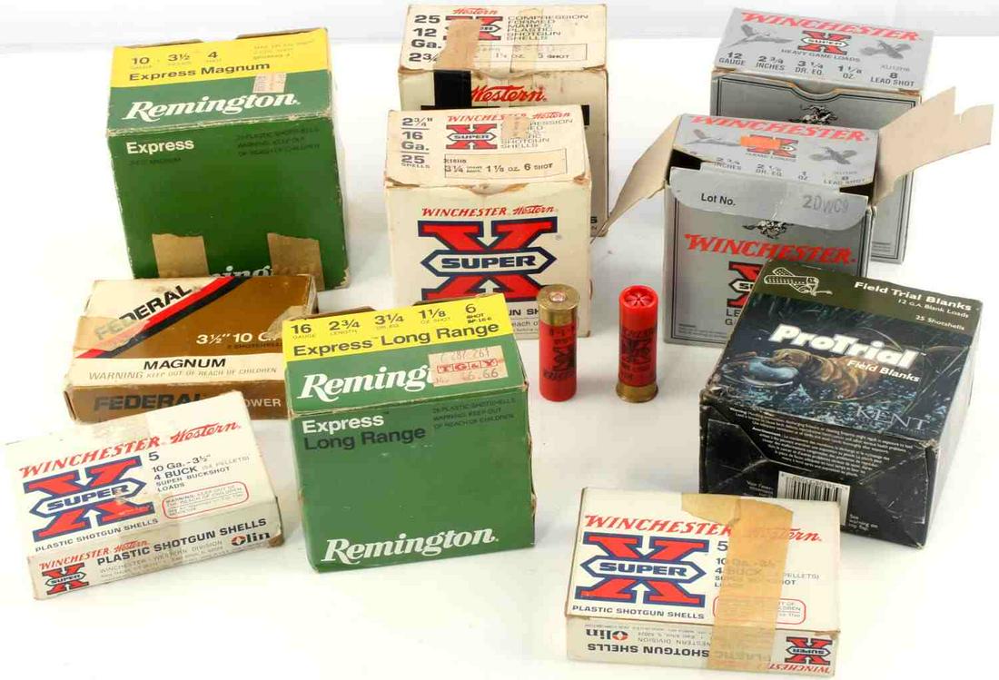 110 RDS SHOTGUN LOADS AMMO LOT 10 GA 12 GA 16 GA: Lot includes: 13 rds mixed 12 gauge, heavy game loads and buck shot loads, 16 rds mixed 12 gauge shells, 24 rds Remington 10 ga 3 1/2 inch, 4 shot, 7 rds Winchester 16 ga, 2 3/4 inch, 13 rds Wincheste