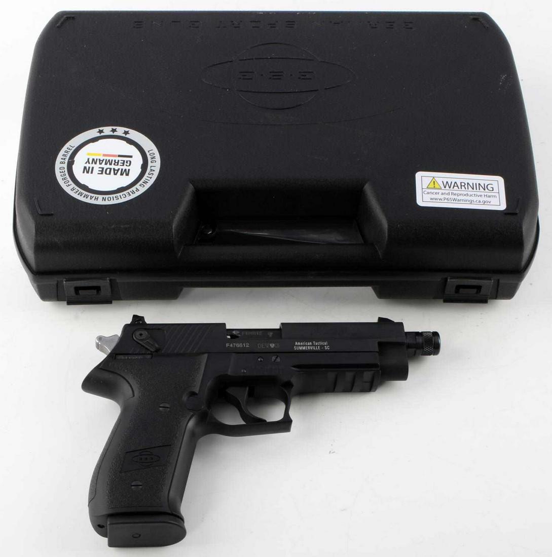 NIB ATI GSG FIREFLY 22LR 4.9 SEMI AUTO HANDGUN: New in the box German Sport Guns, GSG, manufactured Firefly pistol. It has a bright clear bore, black zinc alloy frame, slide and 4.9 inch threaded barrel with black polymer grips. It comes chambered