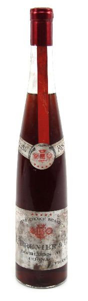 SEALED ORIGINAL BOTTLE JAS PRUNIER COGNAC: A full bottle of fine choice Cognac Special Reserve Jas. Prunier & Co. 30 years old, cork and foil 100%, full into neck, label is water stained otherwise very good, clear cloud free contents.