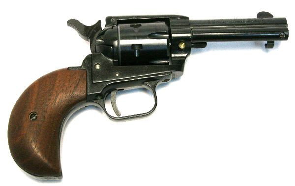 LITTLE RANGER SINGLE ACTION .22 CAL REVOLVER: Little Ranger single action .22LR revolver, manufactured by FIE, Miami. 3.5 inch barrel. Bore is clean, bluing is 95%, and wood grips are good. Overall good condition, with original box and instructio