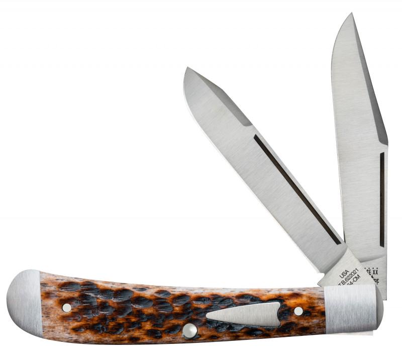 CASE X TONY BOSE LIMITED ED BONE HT TRAPPER KNIFE: New custom, limited 150 piece production, Case HT Trapper created in collaboration with the late knife maker and designer Tony Bose. In the style of the Fur Trade Era Jack Knife this knife has a Brown