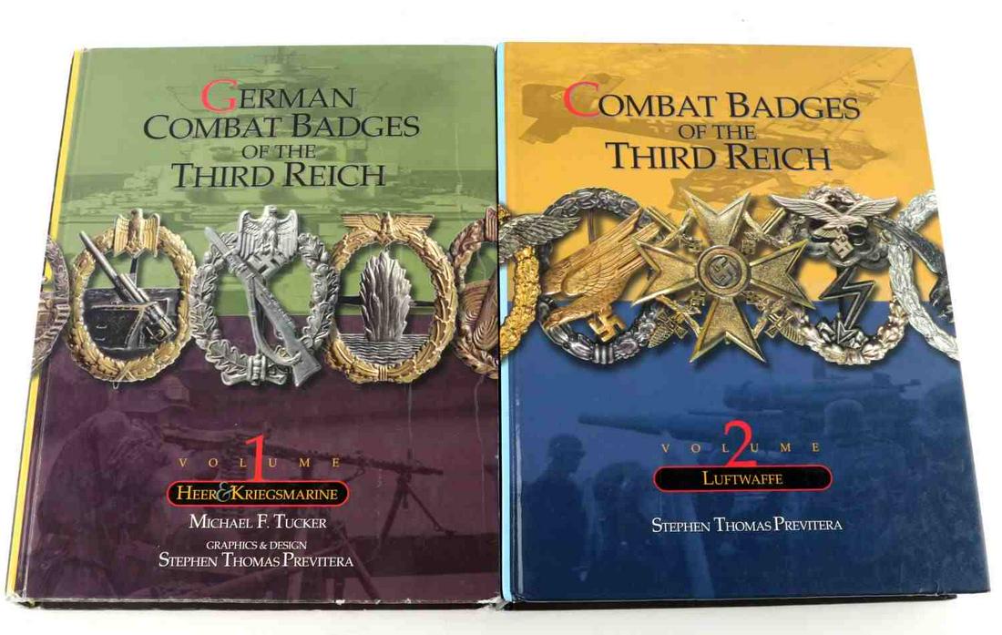 WWII GERMAN REICH COMBAT BADGES INFO BOOKS: German Combat Badges of the Third Reich, Heer & Kriegsmarine, and Luftwaffe Volume I" by Michael F. Tucker. 447 pages. Combat Badges of the Third Reich Volume 2: Luftwaffe by Stephen Thomas Previtera.