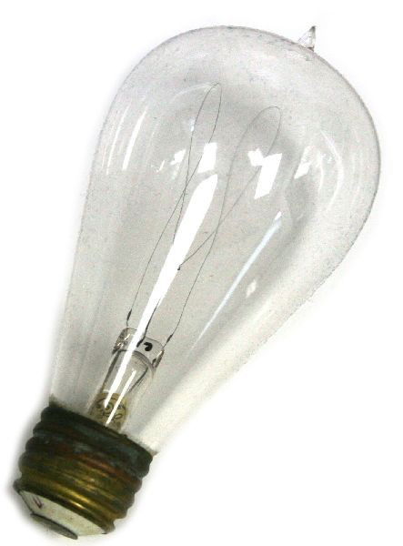 ORIGINAL EDISON LIGHT BULB: A original carbon filament Edison bulb. Filament is complete and appears to be unused.