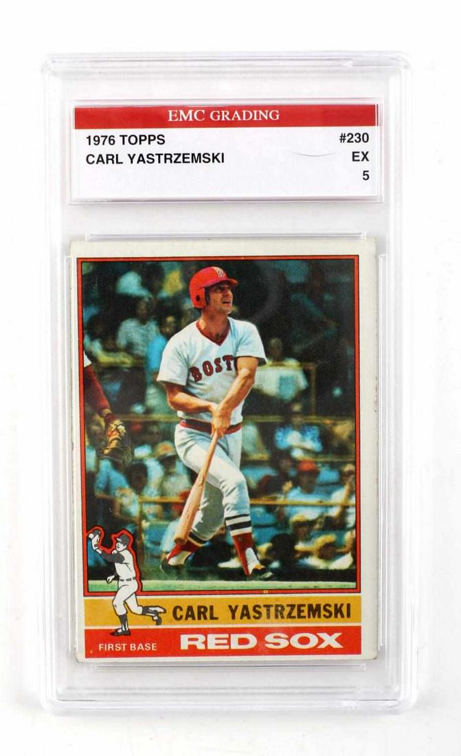 1976 TOPPS CARL YASTRZEMSKI GRADED CARD: Graded by EMC EX condition. Card #230.