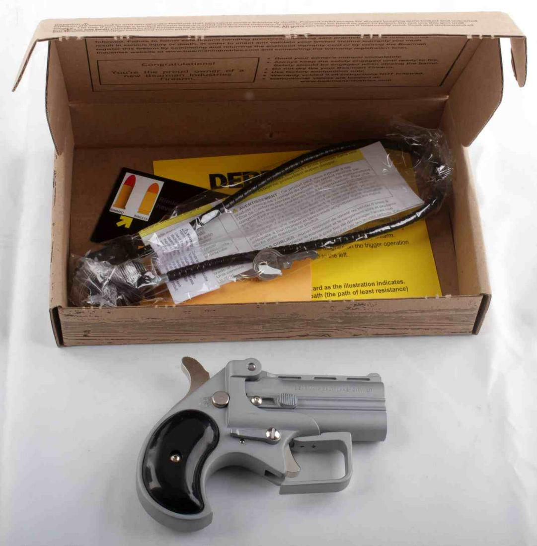 BEARMAN 38 SPCL BIG BORE DERRINGER GUARDIAN PISTOL: Bearman .38 special "big bore" Derringer guardian handgun, brand new in box. Comes with testing rounds, owner;s manual, and safety lock. FFL required for transfer, No international shipping. Caliber: 