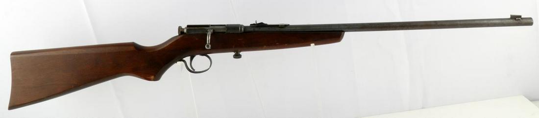 CJ HAMILTON & SON NO. 51 YOUTH BOYS RIFLE .22: Blued steel with scattered patina, 20 inch barrel with bright clean bore, maker marked to top of chamber, full wood stock, fixed front and dovetail rear sights. Bolt sticks a bit. Good condition with 