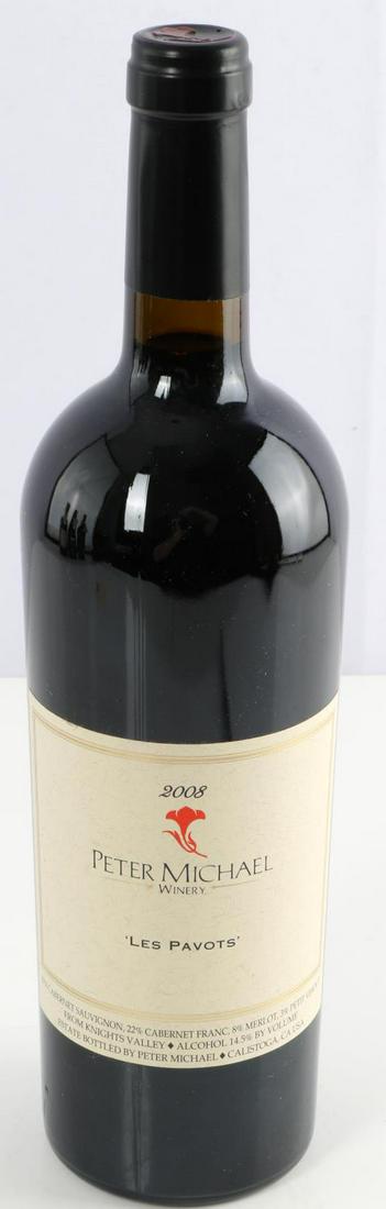 2008 PETER MICHAEL WINERY LES PAVOTS RED BLEND: Sealed and stored properly. Mid-neck ullage. Label intact.