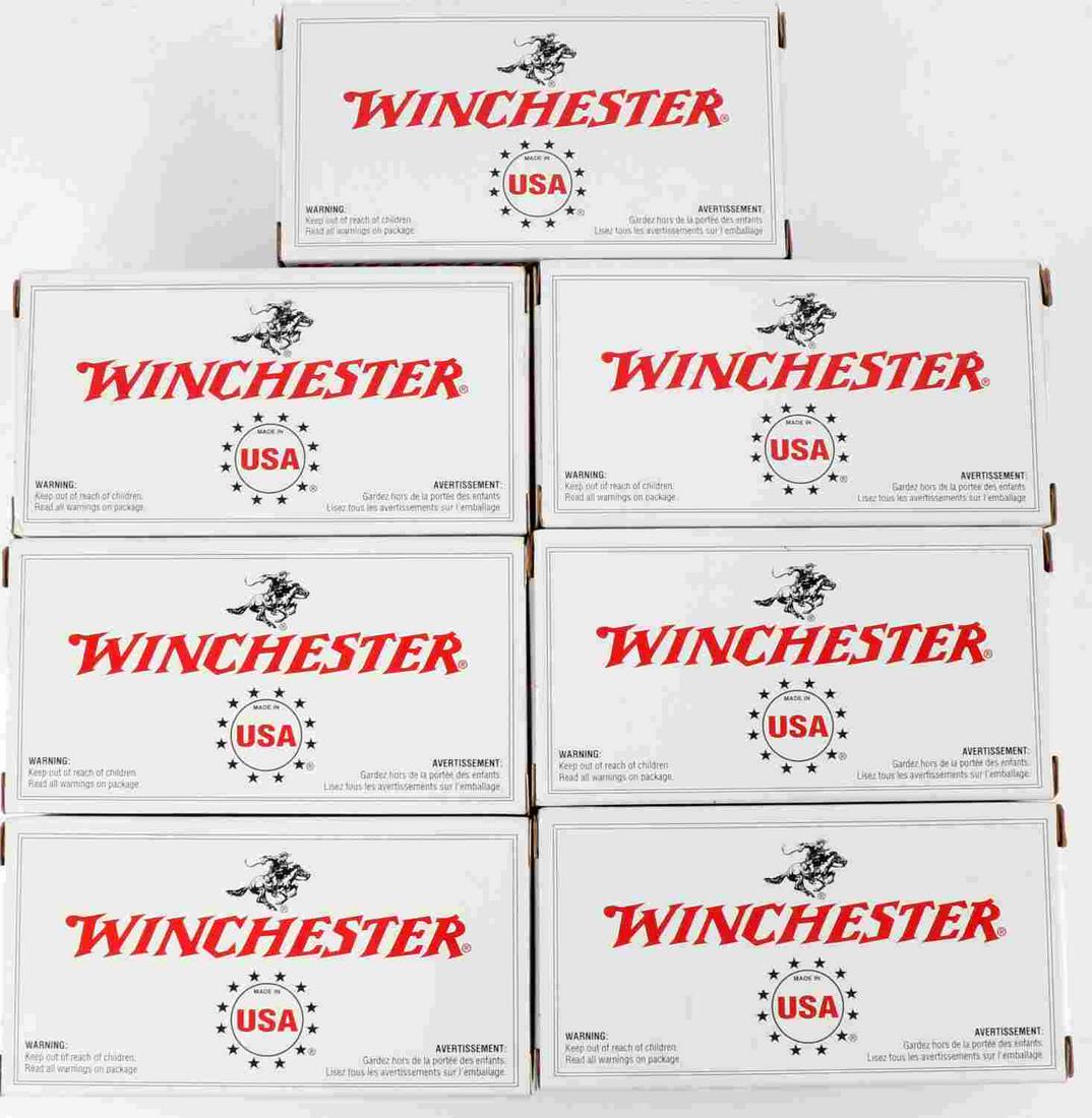 350 ROUNDS 9MM LUGER 115 GR WINCHESTER AMMUNITION: 350 rounds, 7 full boxes of Winchester 9mm Luger 115 grain Full Metal Jacket.