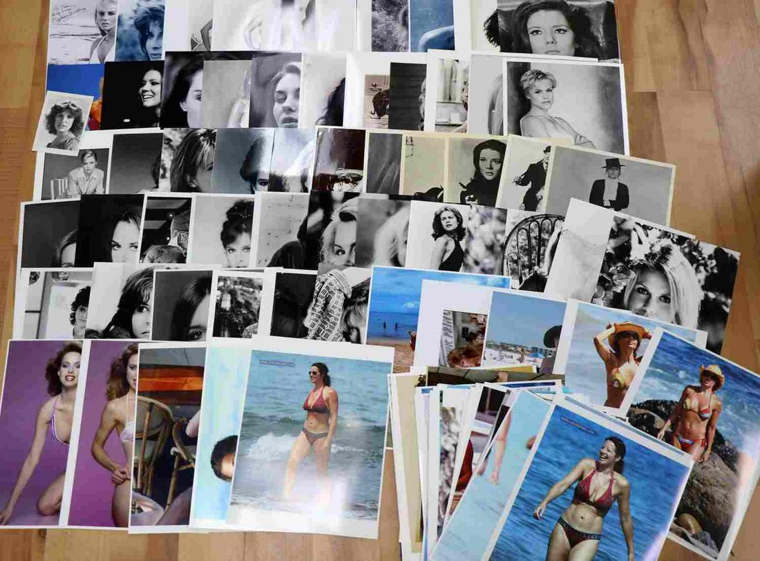 CELEBRITY FEMALE BIKINI NUDE & RISQUE PHOTOS LOT: Mostly off guard photos of women in bikinis, underwear, or completely topless with some in very exposing positions. Some include but not limited to Joan Severance, Reese Witherspoon, Linda Hamilton, H