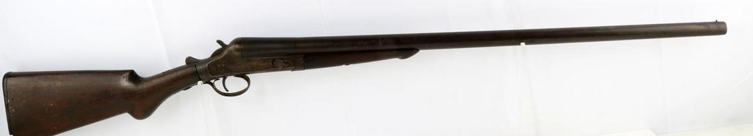 NITRO HUNTER 1902 PATENT 12 GAUGE SHOTGUN: Single shot 12 gauge 1902 patent date, 30 inch barrel, collectible grade, has old weld repair to trigger guard. Caliber: 12 gauge Serial #: nsn