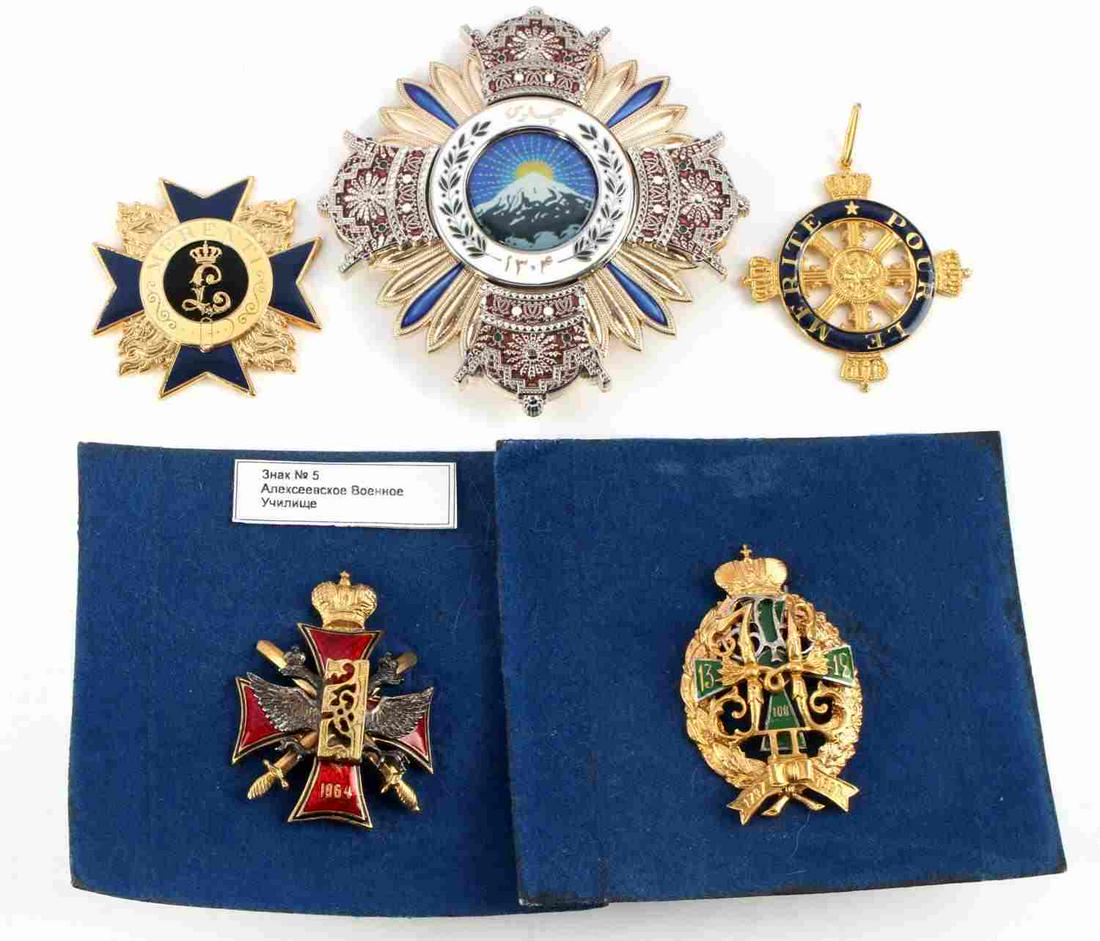 IMPERIAL RUSSIA PERSIAN BAVARIAN MEDAL ORDER LOT: Quality reproduced orders from Imperial Russia, Bavaria and Middle East, life size.