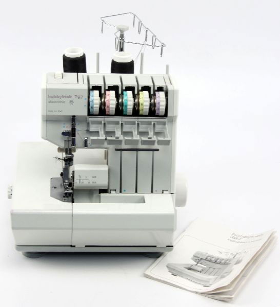 PFAFF HOBBYLOCK 797 SERGER W/ DIFFERENTIAL FEED: A 1-3 needle, 2-5 thread Hobbylock 797 serger by Pfaff. Very good condition with instruction manual and case.