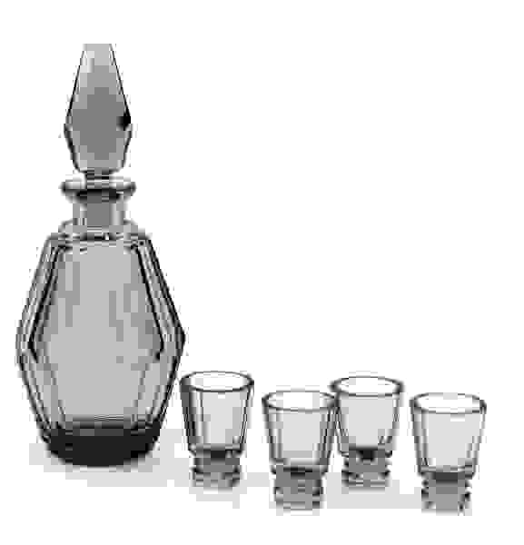 Moser Crystal Decanter With 4 Matching Glasses