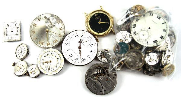 WATCH MOVEMENTS WALTHAM HAMILTON BULOVA & MORE: Big dealer lot of watch movements. Waltham, Hamilton, Bulova, Elgin, and many more. All different sizes. Condition: Varied
