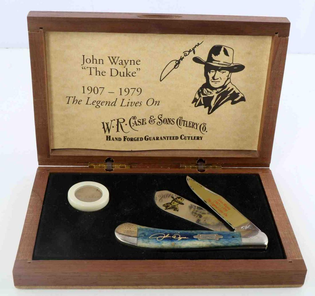 CASE KNIFE 62100 JOHN WAYNE COMMEMORATIVE: Serial numbered 262, open measures 8 inches, as issued.