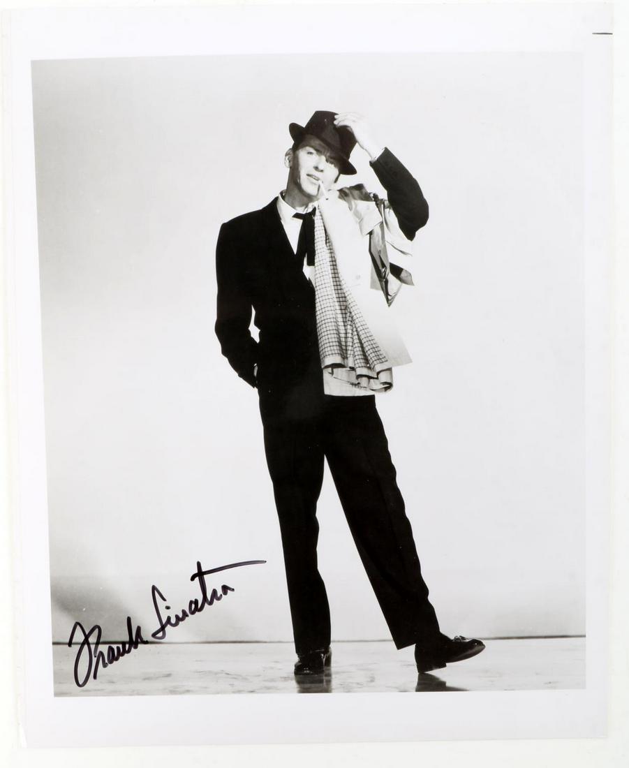 FRANK SINATRA LEGENDARY ENTERTAINER AUTOGRAPH: Autographed B&W 8X10 photo by Frank Sinatra, legendary entertainer/singer/actor and arguably the most popular member of the "Rat Pack". Hand signed with black ink marker. Sinatra's autograph style cha