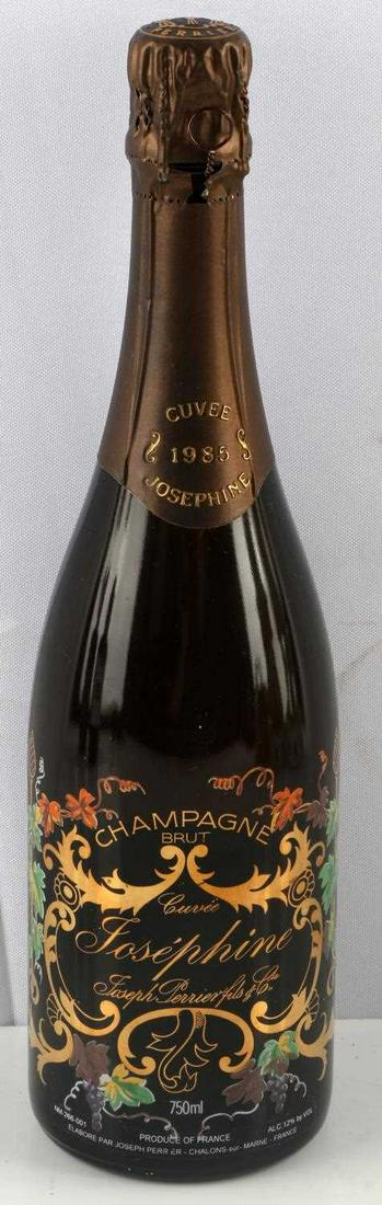 1985 JOSEPH PERRIER CUVEE JOSEPHINE BRUT CHAMPAGNE: 1985 Joseph Perrier Cuvee Josephine Brut Vintage Champagne. Described by wine critics as "a wonderful antique with a lacy texture and beautifully mature flavors. Mouth filling and generous, yet delica