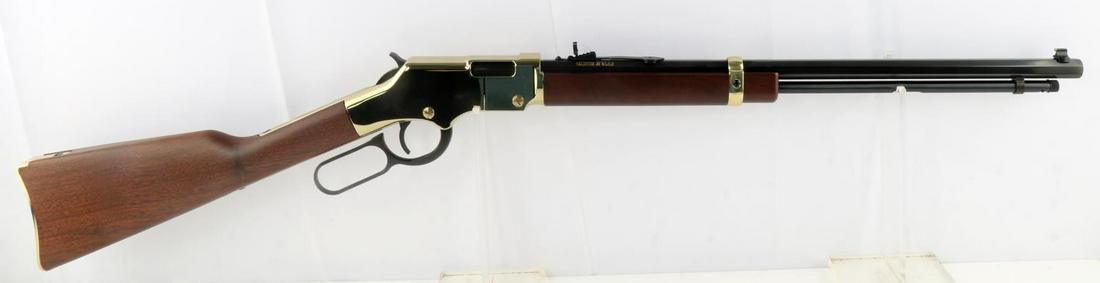 HENRY REPEATING ARMS .22LR LEVER ACTION RIFLE: Henry Repeating Arms .22LR "Golden Boy" model H004 lever action rifle in very good condition with barrel 20 inches long. Barrel has a bright and clear bore. Action is very smooth and functions well. W
