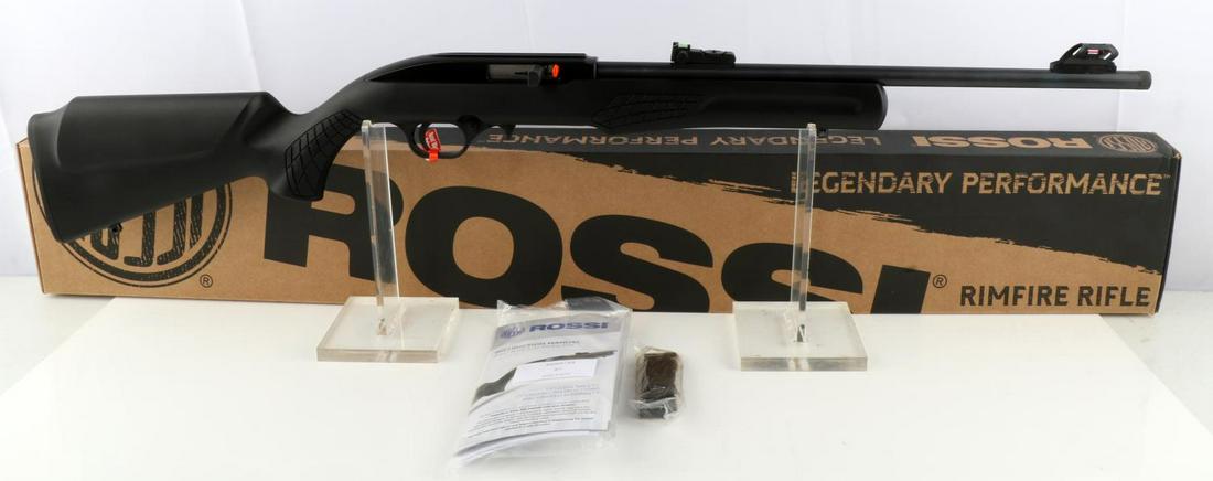 ROSSI MODEL RS22 22LR MAGAZINE FED RIFLE NEW BOXED: New in box , 17 inch barrel. No international sales, FFL transfer requires. Caliber: 22 Serial #: 7ca310728p This lot has a reserve.