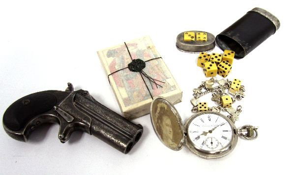 19TH CENTURY GAMBLER'S KIT WITH REMINGTON PISTOL - 4