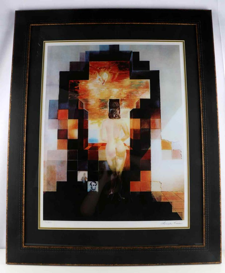SALVADOR DALI LINCOLN VISION LIMITED ED GICLEE: Galley edition numbered (26/250) giclee of Salvador Dali's "Lincoln in Dalivision". Professionally framed in very good condition measuring in total 38x31 inches.