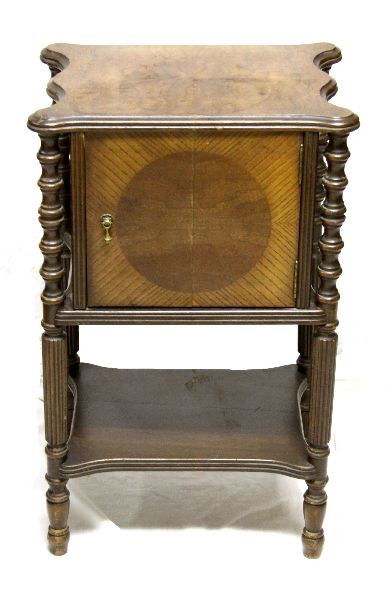 Vintage Smoking Stand With Copper Lined Humidor