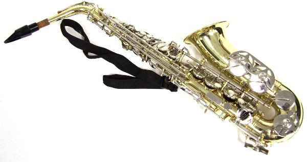 OLDS NA62MN ALTO SAXOPHONE: Olds NA62MN alto saxophone complete with case (25 x 10 x 7 inches), neck strap, and cork grease. Has a couple very small dents to the bell area, otherwise detractions will be mostly scratches on the b