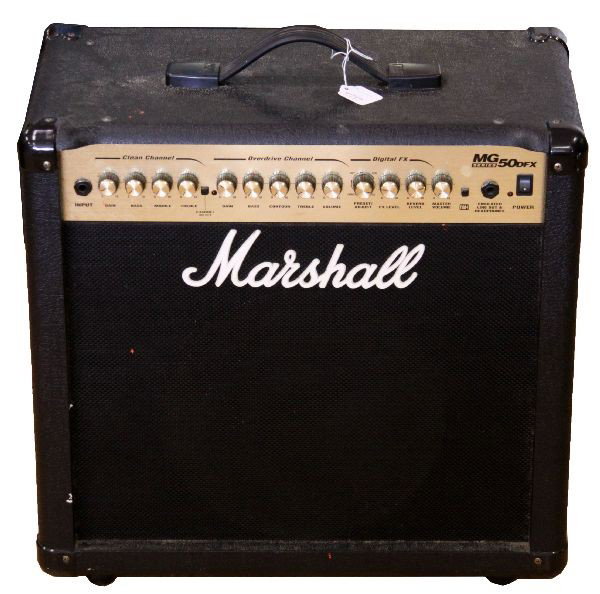 MARSHALL MG50DFX GUITAR AMPLIFIER: Marshall MG50DFX 50 watt amp with 12 inch speaker in very good condition.