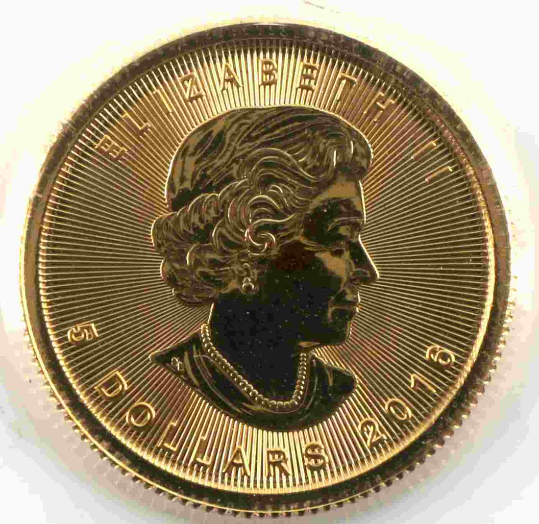 1/10TH OZ CANADIAN MAPLE LEAF GOLD COIN: 1/10 oz gold bullion coins are .9999 fine gold (24 karat).