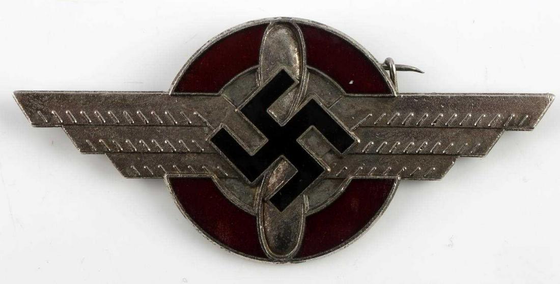 WWII GERMAN THIRD REICH DLV PILOT BADGE: Very good original condition, full enamel, RZM Ges. Gesch reverse. Measures 2 3/4 inches.